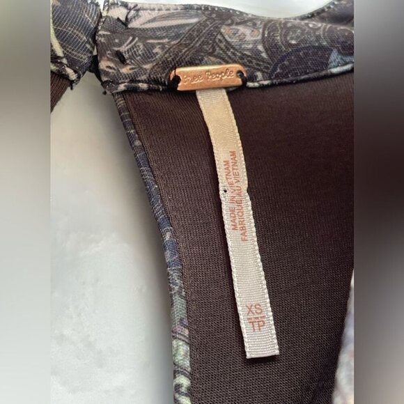 Free People Cabaret Long Sleeve Maxi Dress Dark Combo XS - Picture 13 of 15